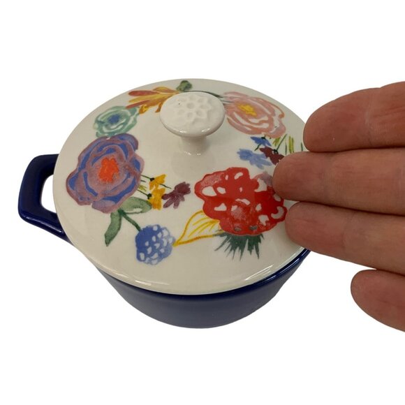 The Pioneer Woman Celia Stoneware Floral Mini Dutch Oven 4" Kitchen 7582 GUC - Picture 2 of 7